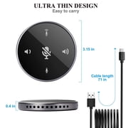 USB Conference Microphone with Speaker, Computer Speakers with microphone, Omnidirectional USB Speakerphone with Enhanced Voice
