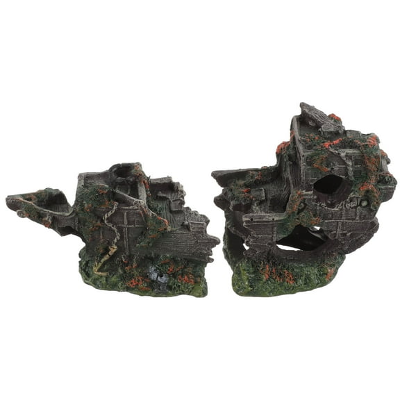 FRCOLOR Miniature Shipwreck Decoration Fish Tank Scenery Artificial