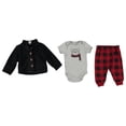 thumbnail image 2 of Baby Boy Jacket Set Holiday Clothing for Newborn and Toddler Sherpa Snow Animals Holiday Plad 24M, 2 of 2