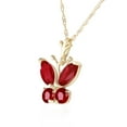 thumbnail image 2 of Galaxy Gold GG 14K Yellow Gold Ruby Butterfly Necklace - July Birthstone - Passion & Protection - 16" to 24" - Fine Jewelry for Women, 2 of 3