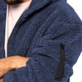 thumbnail image 4 of WTOBBY Men's Casual Loose Double-Faced Fleece Jacket, Solid Color Zipper Hooded Plush Warm Coat for Winter, Soft and Lightweight for Daily and Outdoor Activities,Navy 3XL, 4 of 5