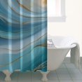 thumbnail image 4 of Blue Marble Gold Wave Pattern Shower Curtain 36"x72" ,Bathroom Decorative Shower Curtains Set with 12 Hooks,Modern Waterproof Washable Shower Curtain, 4 of 6