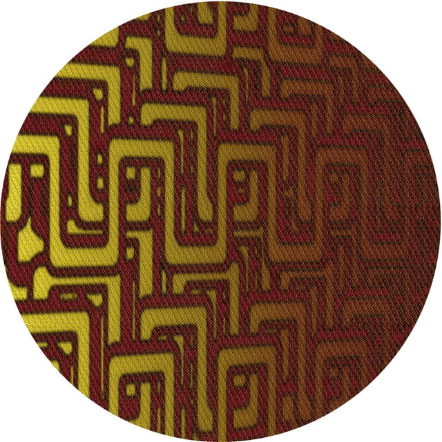 Ahgly Company Tapis d'Intérieur Rond Lavable en Machine Rouge Bordeaux Transitionnel, 6 Pieds Rond