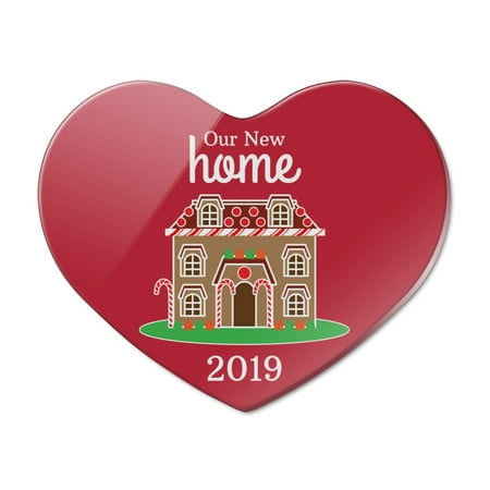 Our New Home 2019 Gingerbread House on Red Heart Acrylic Fridge Refrigerator (Best Gingerbread House Kits 2019)