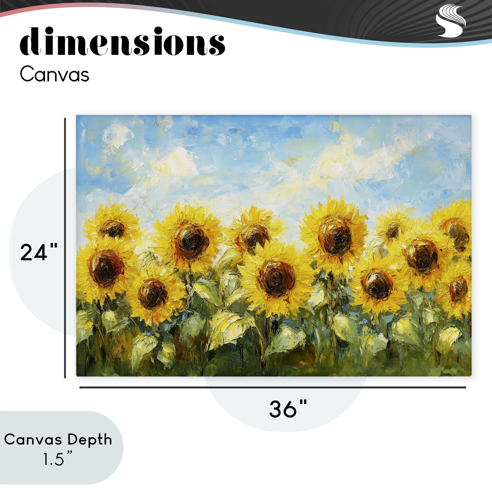 Stupell Industries Impressionist Sunflowers Horizon Canvas Wall Art, design by Petal Prints Design