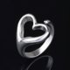 thumbnail image 2 of Anillo abierto de corazón de amor hueco para mujer, joyería de fiesta chapada en plata ajustable a la moda brillar  Electrónica, 2 of 5