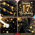 thumbnail image 4 of Golden Star 17th Birthday Banner Sparkling Glitter Display Black Background Gold Lettering 17th Party Backdrop for 17th Birthday Party Teen Celebration Party Decoration, 4 of 9