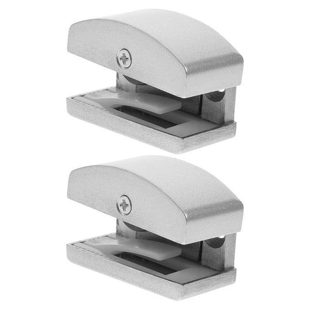 KAKOWELY 2 Pcs Guide de Porte Coulissante de Douche Réglable Sans Cadre en Verre, Butée de Porte Coulissante en Verre, Guide de Rail de Porte de Douche, 1.97x"X1.65"X0.98 Pouces