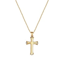 Brilliance Fine- Women's Sterling Silver 14KT Gold Plated Cross Pendant Necklace