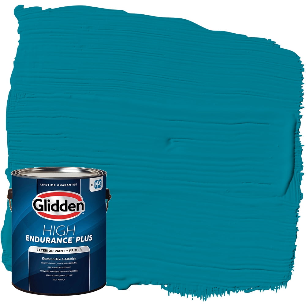 Glidden High Endurance Plus Exterior Paint and Primer, Kingfisher Blue