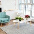 thumbnail image 4 of Fogcroll Coffee Table with Cloud Shape Small Coffee Table Modern Tea Table Living Room Tables Mid Century Center Minimalist Display Spacious Desktop Solid Legs, 4 of 13