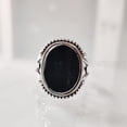 thumbnail image 2 of Natural Black Tourmaline Ring, Raw Black Tourmaline Ring, October Birthstone, Bohemian Band, 925 Sterling Silver, Womens Ring, Christmas, Thanksgiving, Handmade, Statement Jewelry, Gemstone Ring, 2 of 6