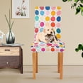 thumbnail image 4 of Yayeee 4 Pack Dining Chair Covers Stretch Parson Chairs Slipcovers Seat Protector, Colorful Circles, 4 of 6