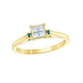 thumbnail image 1 of Princess Cut Blue & White Natural Diamond Promise Ring in 10k Yellow Gold (0.25 Cttw), 1 of 1