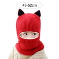 thumbnail image 6 of harmtty Warm 2-5 Years Fox Ear Decor Brimless Solid Color Eyes Exposed Baby Hat Children Autumn Winter Thickened Plush Lining Scarf Hat Costume Accessories Light Pink, 6 of 8