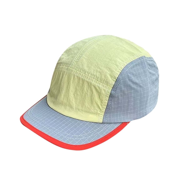 Unisex Color Block 5-Panel Camp Cap, Lightweight UPF 50 UV Protection Hat for Hiking Streetwear