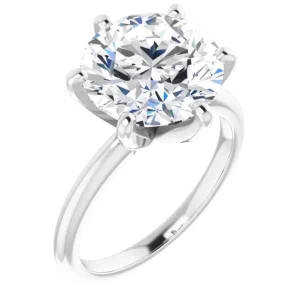 4 Carat Round Lab Grown Diamond Engagement Ring