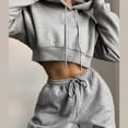thumbnail image 2 of BLOCLOALO 2 Piece Lounge Set Long Sleeve Fleece Pullover Hoodie Sweatshirts Fashion Outfits Casual Sports Set Sweatsuits Sweatpants and Sweatshirt Set Plus Size Workout Sets Soft Lounge Set Grey S, 2 of 6