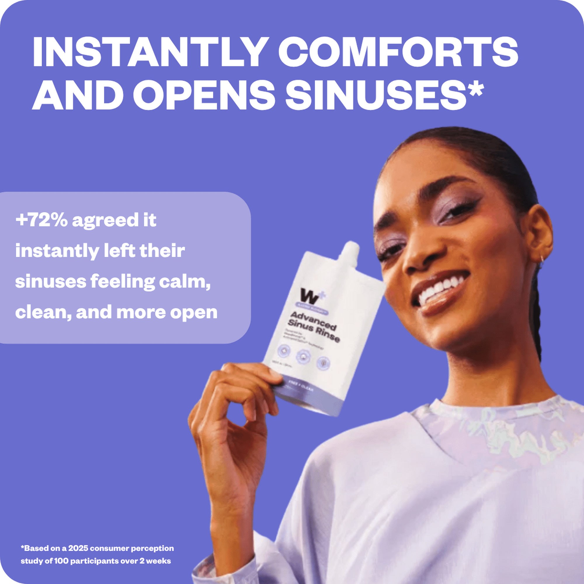 (2 pack) Wizard Wellness Advanced Sinus Rinse, Pre-Mixed Saline Nasal Wash, Drug-Free, Free + Clear, 3-Pack