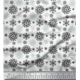 thumbnail image 1 of Soimoi Silk Fabric Snowflake Artistic Print Sewing Fabric Yard 42 Inch Wide, 1 of 3