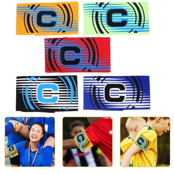 KONTONTY 5Pcs Wear Resistant Soccer Team Captain Bands for Football Game