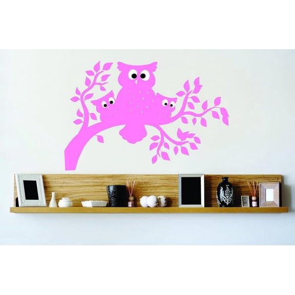 New Wall Ideas Three Owls On A Tree Branch Night Watchers Bathroom 16x20"