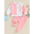 thumbnail image 2 of Contrast Color Sweatshirts and Long Pants Set for Fall Outfits of Toddler Boys, 2 of 9