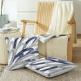 thumbnail image 3 of Throw Pillow Cases Pack of 2 Cozy Fleece Two-Tone Abstract Feather Decorative Cushion Covers for Couch Bed Sofa Farmhouse Decoration 20 X 20 Inches Navy Grey, 3 of 6