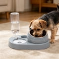 thumbnail image 2 of Pet Bowl Plastic Auto Water Dispenser Double Drinking Station No Spill Non-Slip for Small Medium Dogs Cats by MPOISVA, 2 of 7