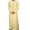Yellow, variant on Mens Traditional Muslim Thobe Kaftan Long Sleeve Solid Color Islamic Robe with Tassel for Prayer and Daily Wear