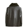 thumbnail image 7 of Maoxin Leather Jacket Men Men Leather Jacket Multiple Pockets Zipper With Coat Solid Color Long Sleeved Hoodless Leatherwear Coat Plus Size Leather Jackets for Men Brown M, 7 of 7