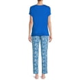 thumbnail image 3 of Hanes Women’s and Women’s Plus Comfort Supreme Short Sleeve Top and Pants PJ Set, 2-Piece, 3 of 5