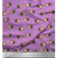 thumbnail image 1 of Soimoi Purple Rayon Crepe Fabric Dot & Sandwich Bread Food Fabric Prints By Yard 46 Inch Wide, 1 of 3