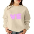 thumbnail image 2 of WREESH Couple Sweatshirts Matching Love - Lo Ve - Valentines Sweatshirts Crewneck Pullover Tops Anniversary Wedding Gifts for Him and Her Beige, 2 of 5