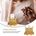 thumbnail image 3 of Crown Shaped Ring Box Inlaid With Rhinestone Wedding Ring Case Luxury Ring Box, 3 of 7