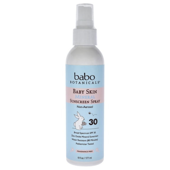 Babo Botanicals Baby Skin Mineral Sunscreen Spray SPF 30 , 6 oz Spray