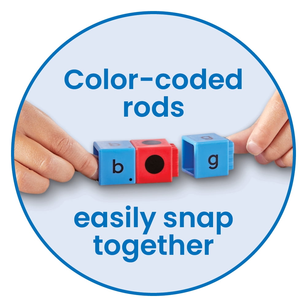 hand2mind Reading Rods Alphabet & CVC Words, Word Building Activities, Letter Blocks