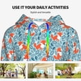 thumbnail image 4 of Disketp Abstract leaves fox Womens Casual Hoodies Crew Neck Long Sleeve Sweatshirts Pullover Tops-XX-Large, 4 of 7