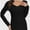 Black, variant on Womens Fall Deep V Neck Long Sleeve Shirts Modal Slim Fit Basic Tee Tops