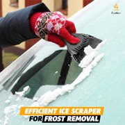 EcoNour Ice Scraper for Car Windshield 10 Inch – Heavy Duty Snow & Frost Remover with Foam Grip Handle
