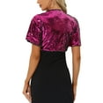 thumbnail image 3 of INSPIRE CHIC Sequin Shrug Bolero for Women's Flared Sleeve Crop Sparkly Glitter Jackets S Fuchsia, 3 of 6