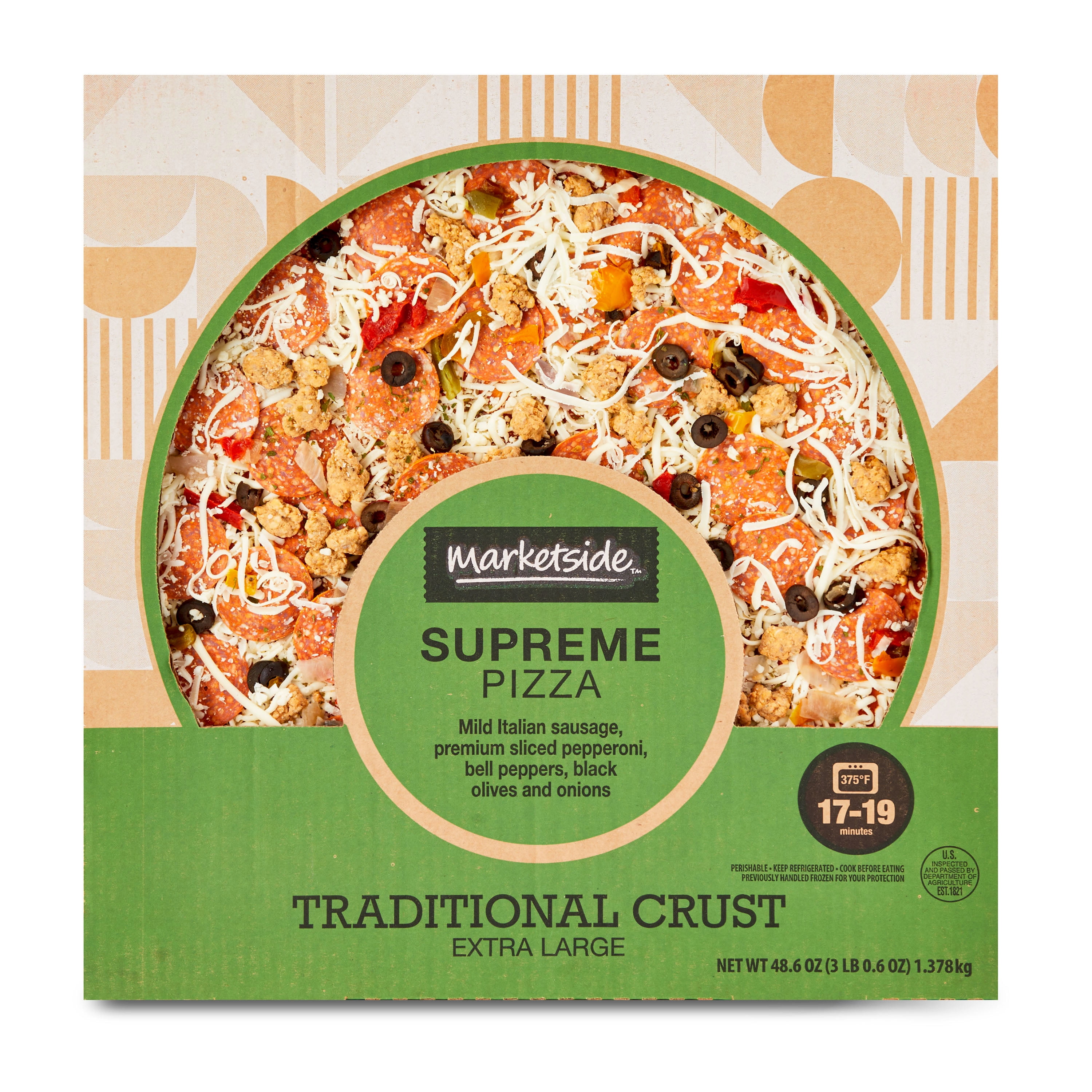 Marketside Supreme Pizza, Traditional Crust, Extra Large ...