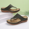 thumbnail image 5 of BYHONG Women's Bohemian Wedge Sandals - Thick Sole One Foot Thong Sandals for Women, Fashionable & Comfortable Army Green 7.5, 5 of 8