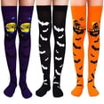 thumbnail image 1 of Halloween Socks For Women Girls Bats Print Colorful Pattern Novelty Cute, 1 of 7