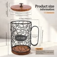 thumbnail image 2 of AEVXKHI Coffee Pod Holder with Lid, 1 Pack Large Capacity K Cup Holder with Rustic Wooden Base, Black Wire Coffee Storage Basket for Kitchen Countertop, Cylinder Cafe Bar Organizer Accessories, 2 of 11