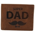 thumbnail image 1 of Real Genuine Leather RFID Blocking Wallets Mens Wallet Bifold Classic Engraved Logos, 1 of 60