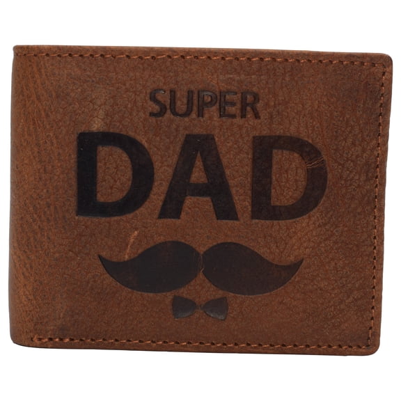 Real Genuine Leather RFID Blocking Wallets Mens Wallet Bifold Classic Engraved Logos
