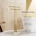 thumbnail image 5 of tanding Towel Rack for Bathroom Floor 2-Tier Towel Holder Free Stand with Heavy Marble Base Thicken Steady Design Gold Stainless Steel, 5 of 14
