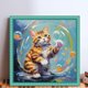 thumbnail image 2 of (11CTACC-2638__C__ 40x40) hilo algodón ecológico bordado 11CT 3 hebras impresión 40*40cm kit serie punto cruz gato, 2 of 9