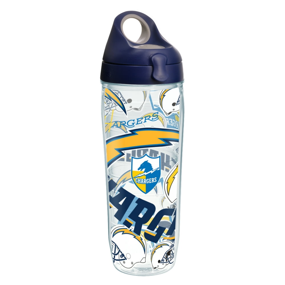 NFL Los Angeles Chargers All Over 24 oz Water Bottle with lid - Walmart ...